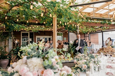 Wedding reception under the vines